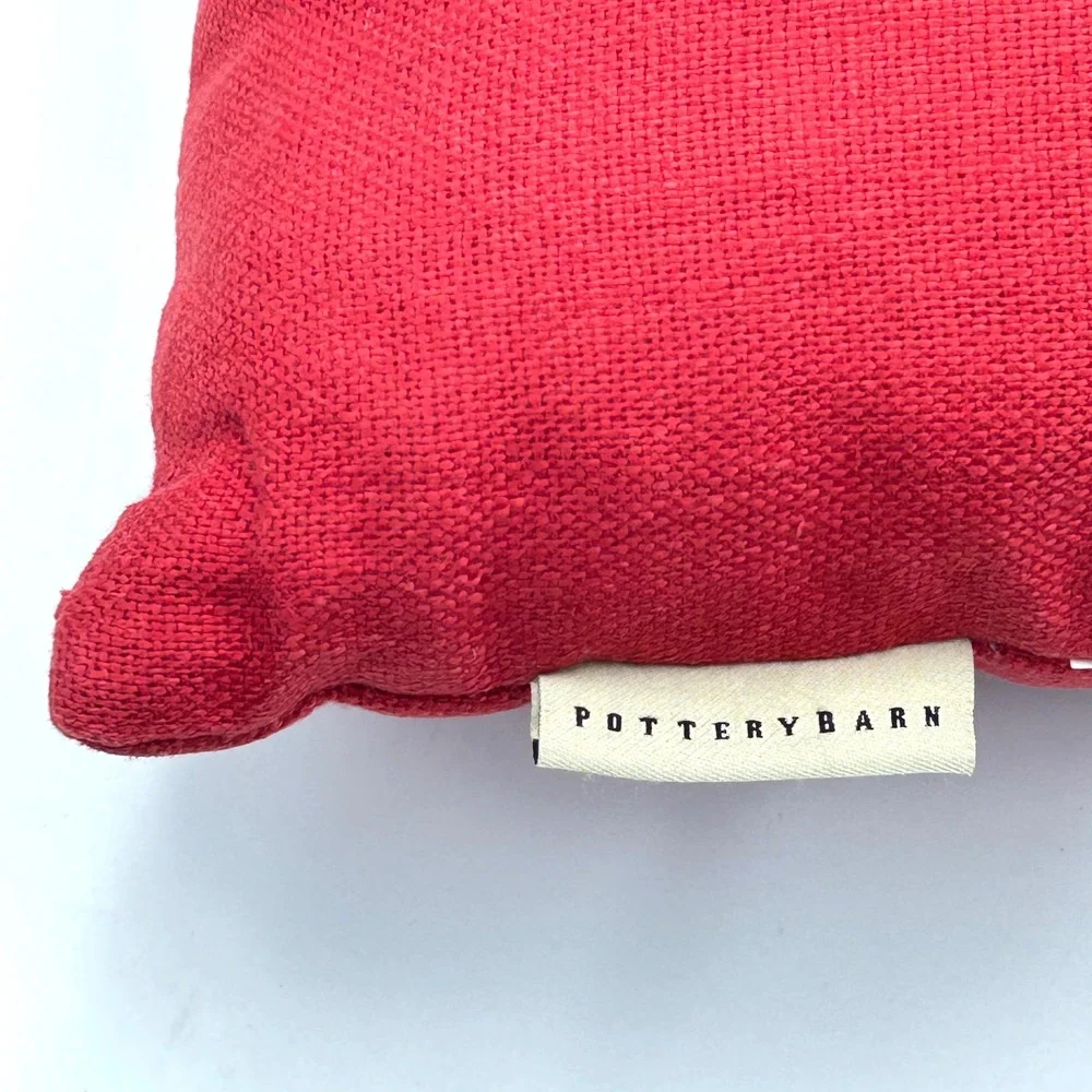 Pottery Barn Christmas Santa Claus Throw Pillow Red‎ Vintage Style Holiday Decor